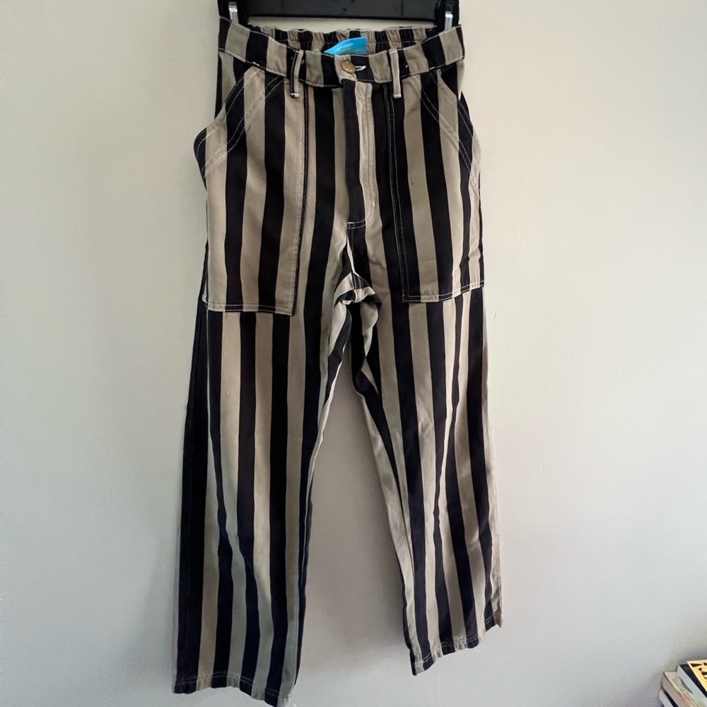 Big Bud Press Work Pants - Striped Black and Tan/Khaki/Greenish